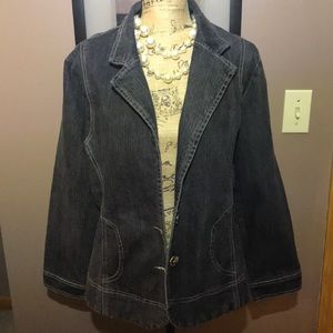 🌺 Black Jean Blazer